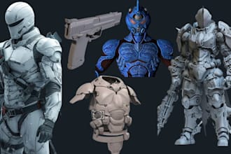 design quality 3d cosplay model 3d armor, 3d weapon cosplay prop for 3d printing