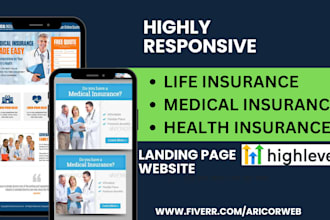 design life insurance health medical insurance gohighlevel landing page website