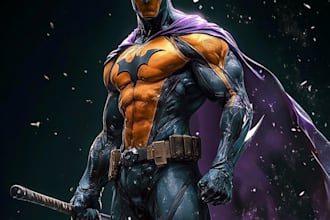 draw photo to cartoon character, superhero cartoon