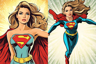 draw photo to cartoon character, superhero cartoon
