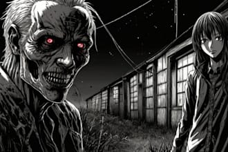 draw anything in dark manga art style