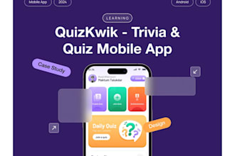 develop trivia app, quiz or poll app, learning app, puzzle game, and survey app