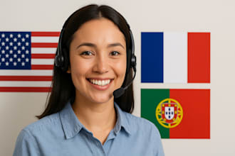 provide chat support in english, french and portuguese