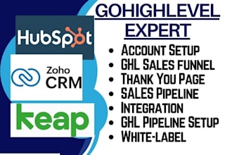 build gohighlevel landing page automation hubspot crm zoho email marketing keap