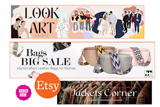 design unique etsy shop banner,  etsy shop logo and thumbnail for your brand