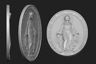 sculpt 3d bas relief 3d coin model 3d medallion zbrush stl file 3d printing