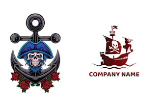 design high resolution skull ship logo for your