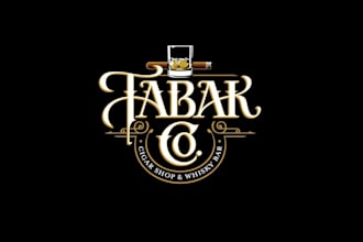 design unique co cigar whisky bar logo
