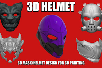 design for 3d print futuristic cosplay 3d mask 3d helmet oni mask halloween mask