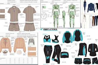 do 3d fashion designs clothing mockup, streetwear, apparel, hoodie tech pack