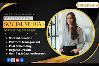 be your social media marketing manager for fb, ig, pinterest, linkedin