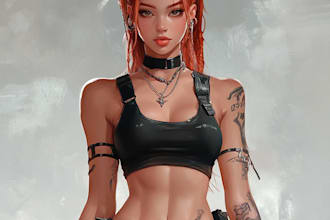 create dnd character art and game character concept art