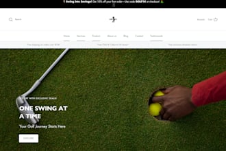 design golf shopify store golf website