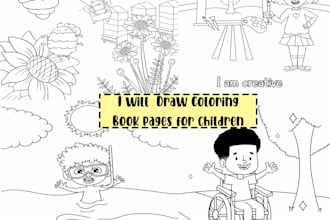 draw coloring book page for children