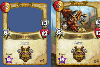 design custom trading card game tcg card template ccg mtg cards mockup rulebook