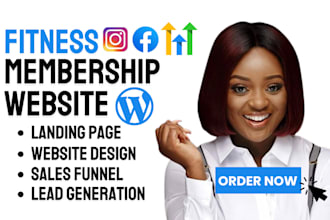 fitness website gym website membership website  gohighlevel website landing page