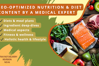 write SEO articles on nutrition, diets, and healthy eating