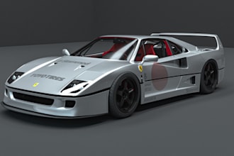 render 3d sport car, assetto carso car, interior car design, 3d rigging, blender