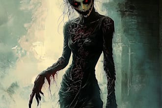 create fantasy horror villain character art