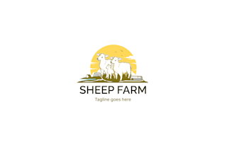 create wonderful and excellent sheep farm logo design