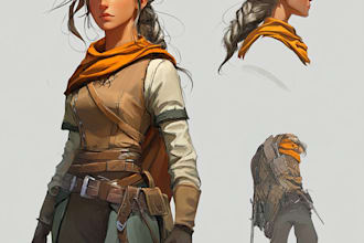 make a realistic a fantasy character art in unique style