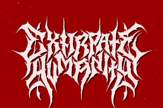 create chrome metallic black slaming, goregrind, brutal death metal logo design