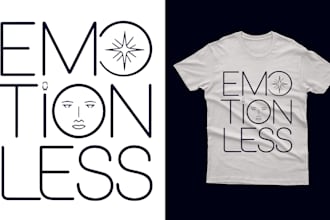 create trendy minimalist and typographic t shirt design
