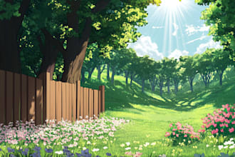 draw background art illustration in anime style for stream