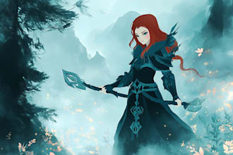 draw original character or fan art in anime girl style