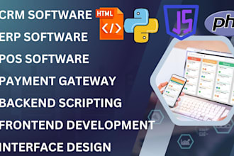 develop custom crm ,pos, erp, hrp, mlm, ai saas software, web app development