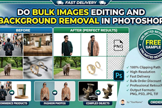 do bulk images editing and background removal in photoshop