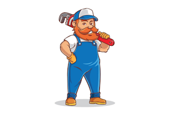 design wonderful cartoon plumber logo