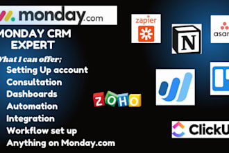 setup monday crm streamline automate workflows integrate mondaycom trello asana