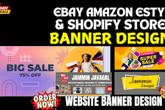 design shopify store banner, esty store banner, ebay store and website banner