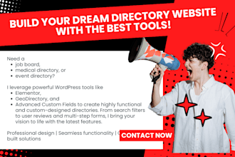 build custom wordpress website, optimized geo or business directory website