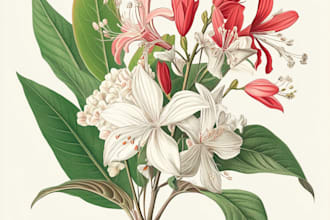 reate botanical watercolor illustration for you