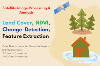 do any remote sensing analysis ndvi, lulc mapping, change detection