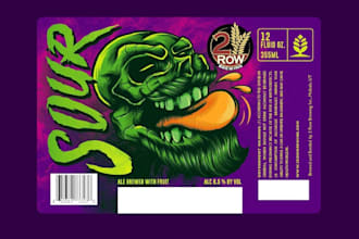 design unique sour beer label brewing logo