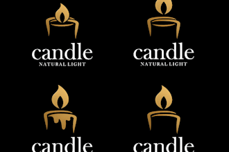 design luxury candle logo and candle label design