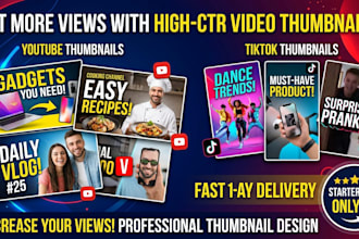design high CTR youtube and tiktok video thumbnails