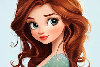 do a cartoon character portrait in disney cartoon style