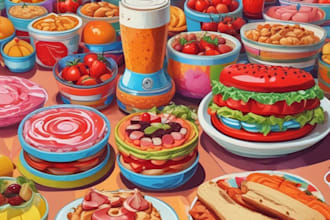 craete food pop art of your food
