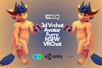 edit, create furry vrchat avatar, vr characters, sfw, nsfw, 3d model, fursona