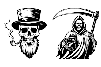 make black and white silhouette minimal illustrations in adobe illustrator