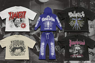 design grunge y2k edgy streetwear clothing t shirts or hoodie