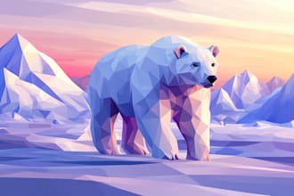 do a detailed geometric low poly animal vector illustration