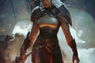 draw dnd character design, concept art illustration
