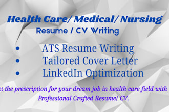 craft and rewrite professional healthcare medical nursing resume CV cover letter