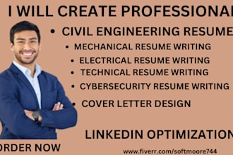 mechanical electrical civil engineering resume writing CV cover letter design