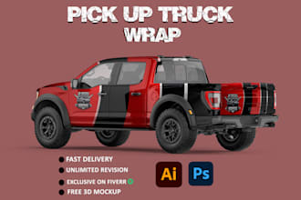 do pickup truck wrap design or any vehicle wrap design, truck wrap design